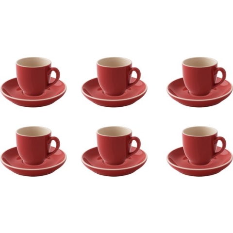 Palmer Kop en schotel Colors 14 cl - 12 cm Rood 6 stuks