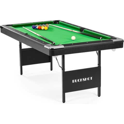BuckShot Pooltafel Atlanta 6ft - Inklapbare poten - Groen