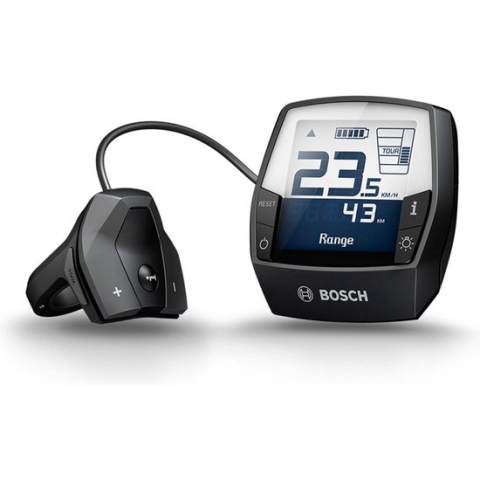 Bosch upgradekit Intuvia, antraciet, 1.500 mm kabel, display Intuvia in kleurrijke premiumverpakking, incl. displayhouder, bedieningseenheid en 3 x 4 afstandsrubbers (31,8 mm, 25,4 mm, 22,2 mm)