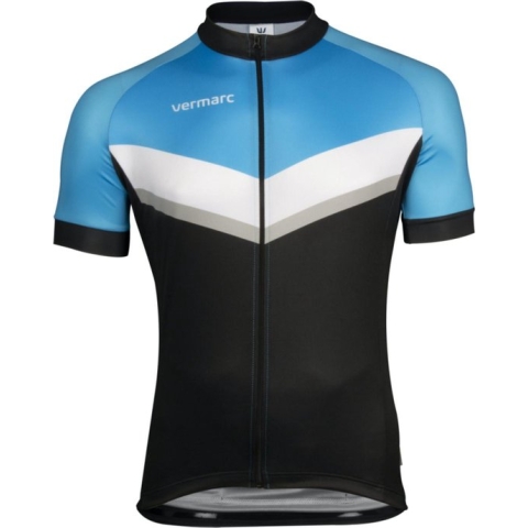 Vermarc Sports Fietsshirt Vermarc Puntino Spl Trui Km Lr Zwart/Azuur - Maat: M, Kleur: BLAUW