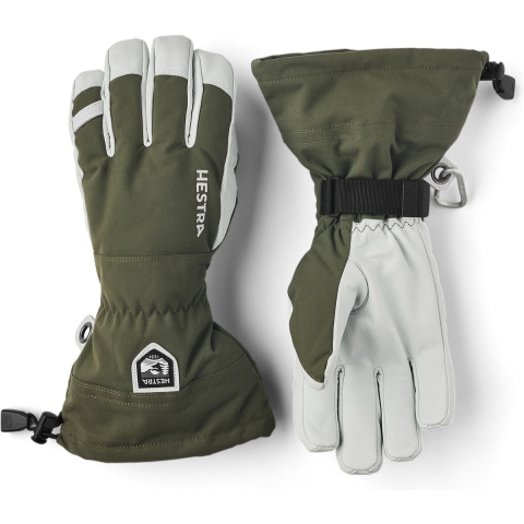 Hestra Army Leather Heli Ski - 5 finger -8 - Olive - Wintersport - Wintersportkleding - Handschoenen