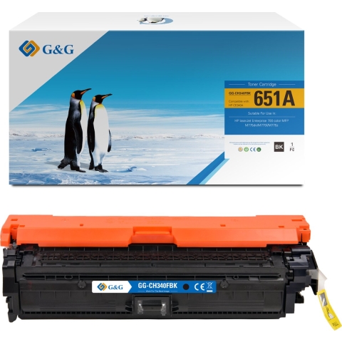 G&G CE340A toner compatibel met HP 651A Tonercartridge Zwart 1 stuck (s) Huismerk