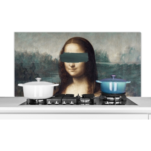 Spatscherm Keuken - Kookplaat Achterwand - Spatwand Fornuis - 120x60 cm - Mona Lisa - Da Vinci - Verf - Aluminium - Wanddecoratie - Muurbeschermer - Hittebestendig