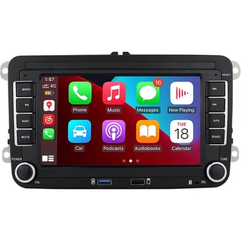 Multimedia Autoradio Android 12 Voor VW Polo/Golf/Seat/Skoda 2003-2015 2GB+32GB CarPlay/Auto/WiFi/RDS/GPS/RDS/DSP/NAV/DAB+