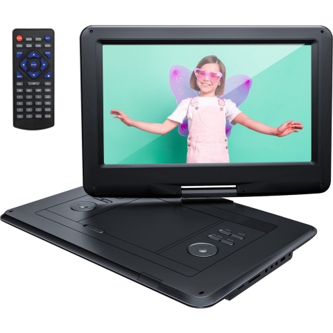 YOTON YD155 Draagbare DVD-Speler Auto - 15,5" Draaibaar HD-Scherm - Accu - 4-6 Uur Speeltijd - Voor SD-kaart/USB/Sync TV - Zwart
