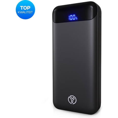Yurda Powerbank 20.000 mah - Ultra snellader met led display - USB, USB C & Micro USB - Universele powerbank voor o.a. Apple iPhone / Samsung - Zwart
