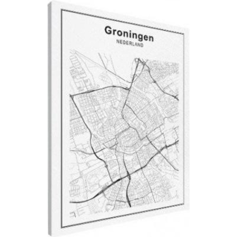 Stadskaart Groningen - Canvas 90x120