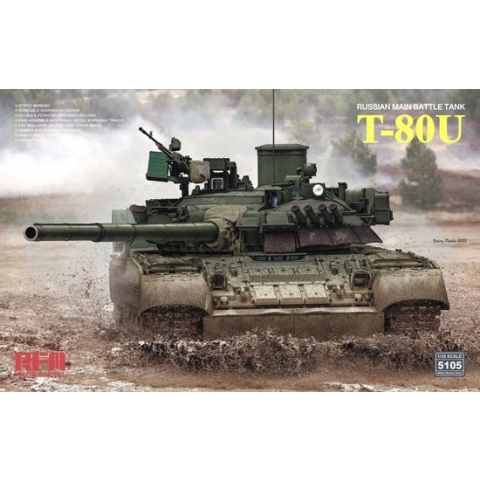 1:35 Rye Field Model 5105 T-80U - Russian Main Battle Tank Plastic Modelbouwpakket