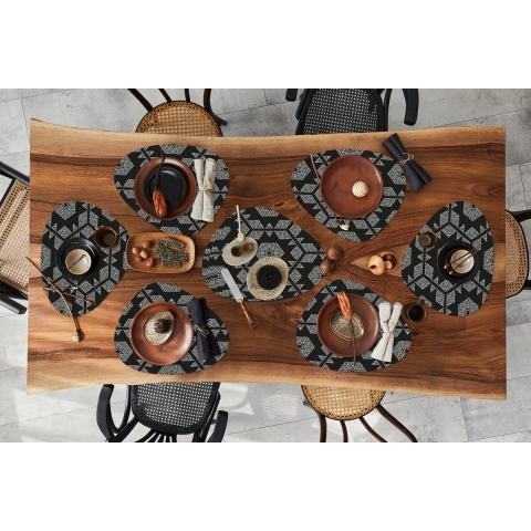 Placemat organisch - Placemats organic - Onderleggers - Kerstster - Geometrie - Winter - Patronen - 10 stuks - Kerst - Cadeau - Kerstcadeau voor mannen, vrouwen en kinderen