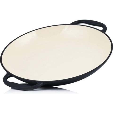 Mahlzeit Paella pan geëmailleerd | Ø 35 cm | Blue Berry | Gietijzeren pan met twee handgrepen | Grillpan, paella pan grill, paellapan ovenvast, paella-pan gietijzer, pan voor gasgrill