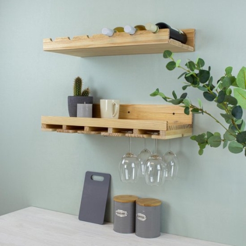 Multifunctionele Wijn- en Glasplanken, Set van 2 Stuks