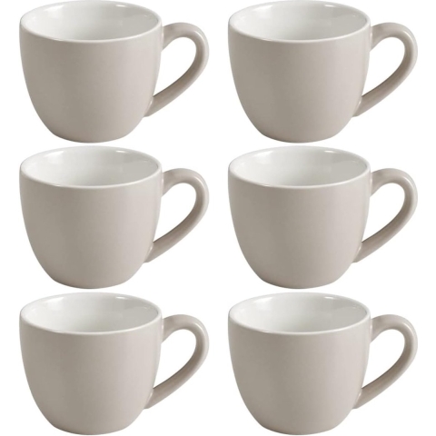 Mini-espressokopje, 90 ml, kleine koffiekopjes, demitasse voor espressothee, 6 stuks, lichtgrijs Klein espressokopje, 90 ml, kleine koffiekopjes, demitasse voor espressothee, 6 stuks, lichtgrijs