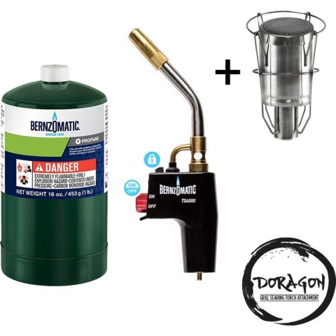 Bernzomatic TS4000 Sous-vide set met 1x PROPAAN wegwerpcilinder TX916/FAT en Doragon Searing (Searzall) voorstuk
