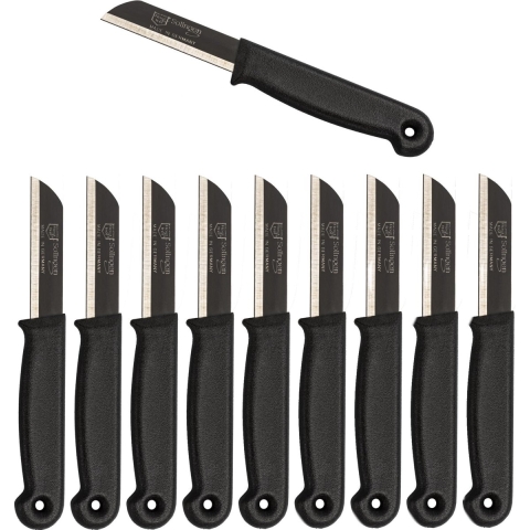 Solingen Schilmesje - RVS Glad - 16 cm met "Blade Cover" - Zwart - 500 Stuks