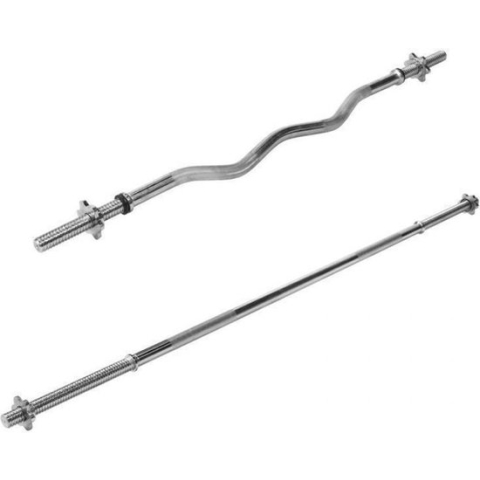 Gorilla Sports Voordeelset halterstangen-lange halter & EZ curl stang 120cm