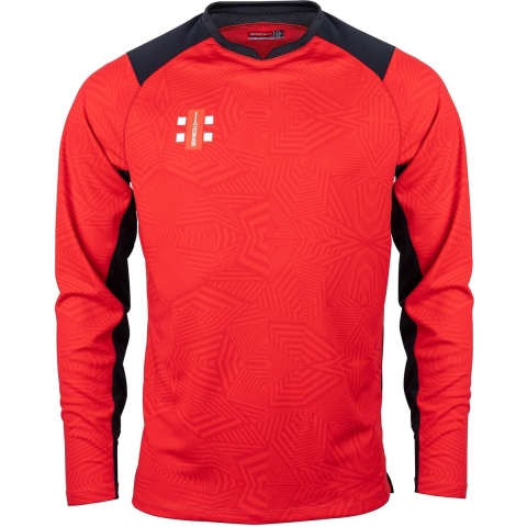 Gray-Nicolls Cricket SHIRT PRO T20 L/S RD/BK L Large - Red / Black