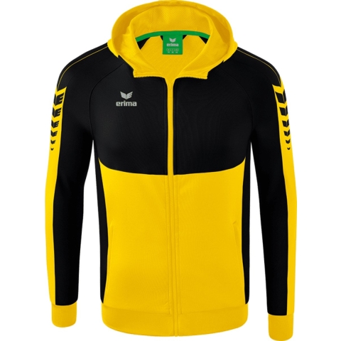 ERIMA Six Wings Trainingsjack Met Capuchon Dames Geel-Zwart Maat 38