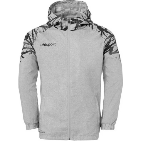 Uhlsport Goal 25 Evo Woven Hood Jacket Donker Grijs Melange-Zwart Maat L
