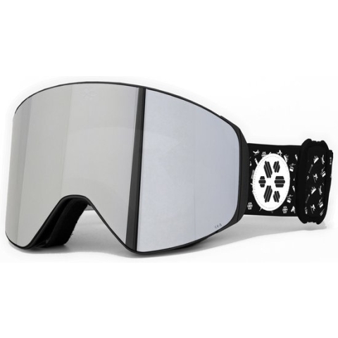 FLAKER Chrome Zwart - Magnetische Skibril + Beschermcase - Cat. 3