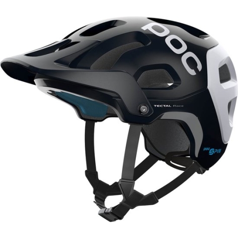 POC Tectal Race SPIN Fietshelm - Maat XLX - Uranium Black/Hydrogen White