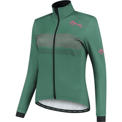 Rogelli Purpose Fietsjack Winter - Dames - Groen, Koraal - Maat 2XL