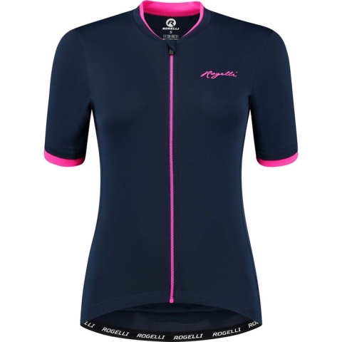 Rogelli Essential Fietsshirt - Korte Mouwen - Dames - Blauw, Roze - Maat XS