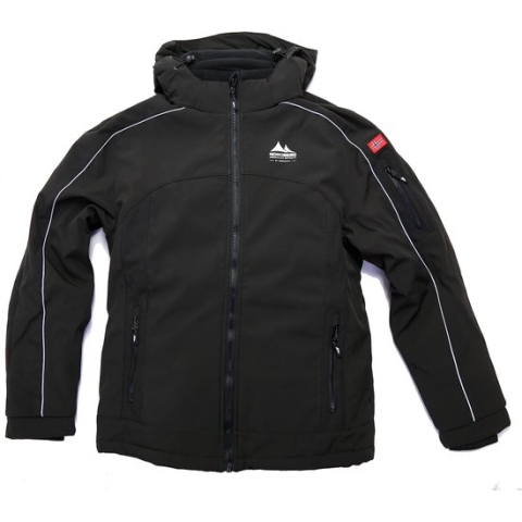Nordberg Ole, gevoerde winter(ski)softshell jas heren met afneembare capuchon in black 3XL
