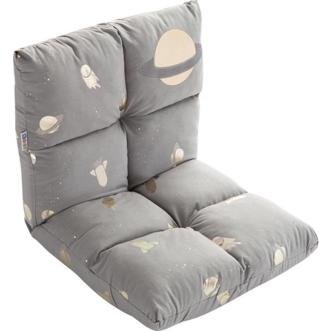 howa 2 in 1 Kinderfauteuil + Kinderlounger - 6-voudig verstelbare rugleuning "space" grijs 86021