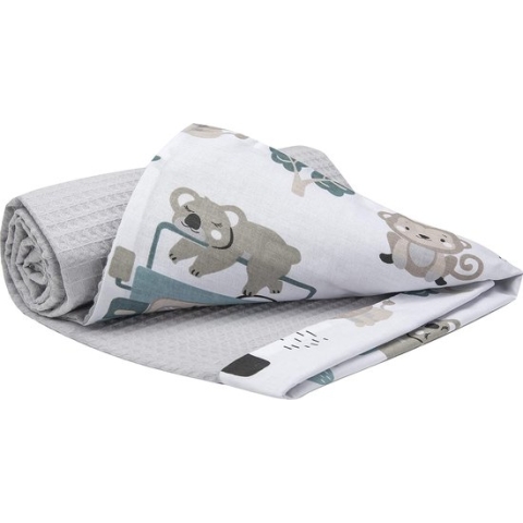 Kruipdeken voor baby 100% katoen wafel 75x100 dun zonder vulling dubbelzijdig multifunctioneel knuffeldeken zacht delicaat