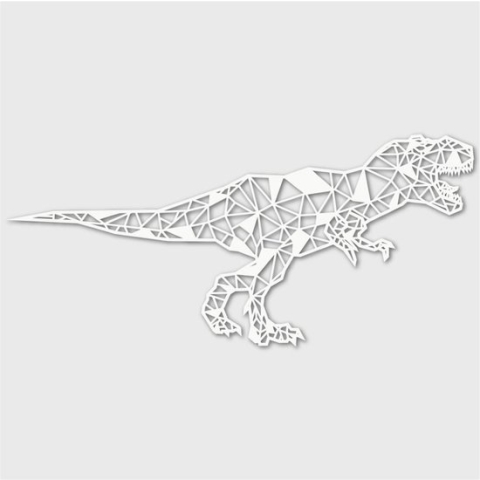 Houten Dierenkop - T-Rex - Mega, Wit MDF