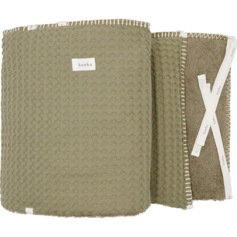 Koeka bedbumper / bedomrander wafel Amsterdam - groen - 180x30cm