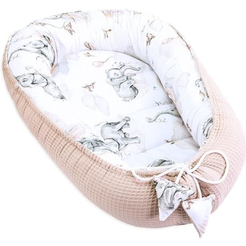 Baby Cocoon Bumper Reiswieg 100% katoen Anti-allergisch - babynestje \ Warm nest baby 90 x 50 cm
