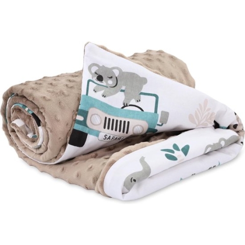 Babydeken zomerdeken met minky 75 x 100 cm - baby kinderdeken knuffeldeken kinderwagen deken Afrika