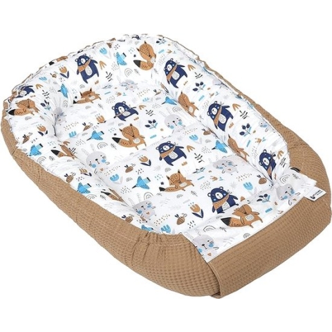 Baby Cocoon Bumper Reiswieg 100% katoen Anti-allergisch - babynestje \ Warm nest baby100x60x15cm