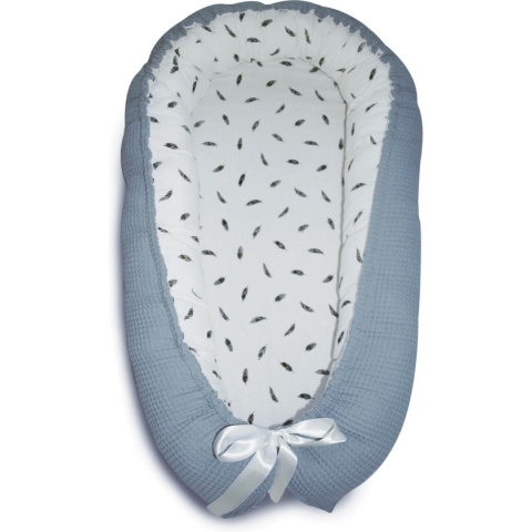 Babynest Oudblauw Veertjes