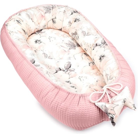 Baby Nest voor pasgeborenen/baby's, Cocon, Handgemaakte dubbelzijdige Oeko-Tex katoenen bedbumper.