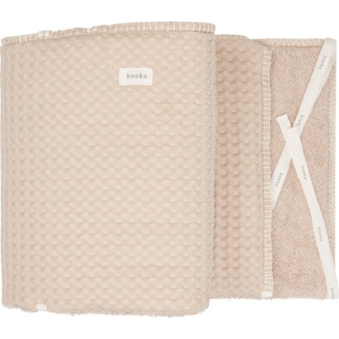Koeka bedbumper / bedomrander wafel Amsterdam - zand - 180x30cm