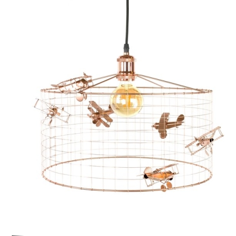 Lamp Vliegtuig-Hanglamp Kinderkamer met Vliegtuigen-lamp met vliegtuigjes-vliegtuiglamp-kinder hanglampen-lamp jongenskamer-lamp kinderkamer-lamp babykamer-Koper Ø40cm.