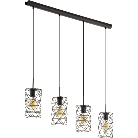 EGLO Estevau - Hanglamp - 4 Lichts - bruin-metaal