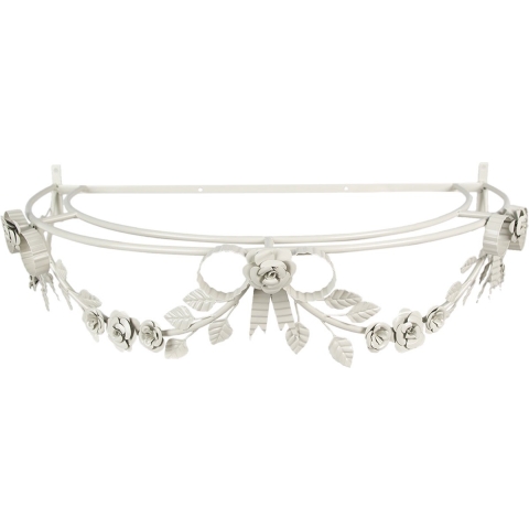 Clayre & Eef Bedhemel 85x48x20 cm Grijs Ijzer Bloemen Klamboe Houder