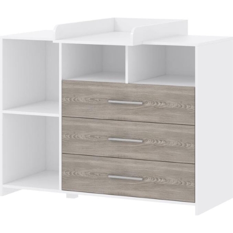 Bebies First Commode / Verzorgingstafel Baby Lars - Wit /Eiken