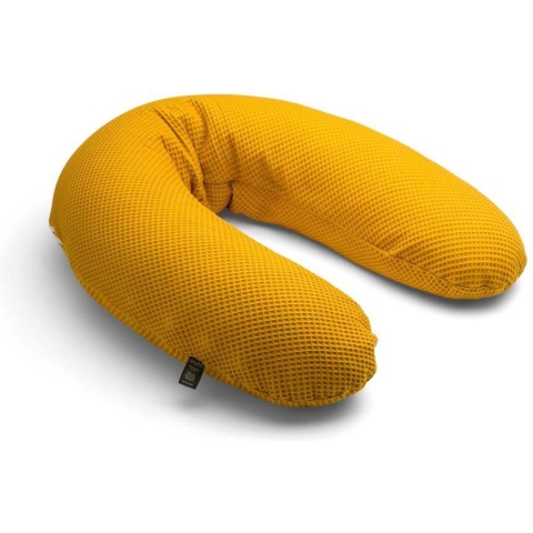 Mjuka® Voedingskussen Microparels - Babykussen - 180 cm - Afneembare Wafelstof hoes - Okergeel