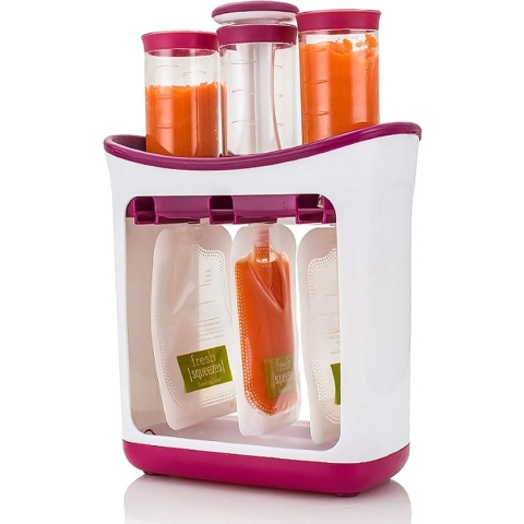 Squeeze Station, Baby Food Squeeze Station met 10 Squeeze Bags, Baby Food BPA Free Squeeze Maker voor Smoothie, Fruit Puree, Baby Pap, Yoghurt