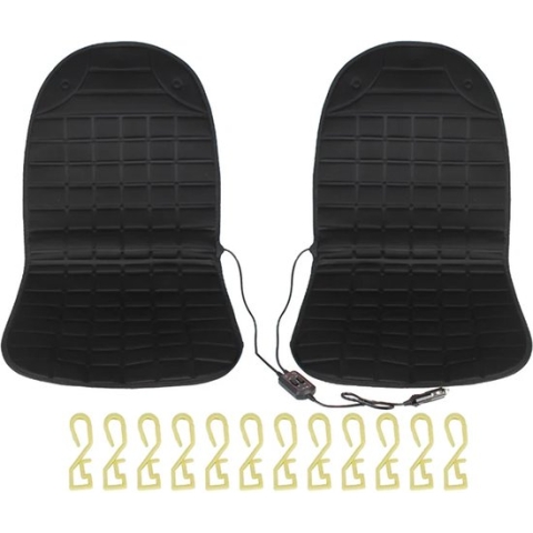 Autostoel Verwarming Set Van 2 - Universeel - Auto Stoelverwarmingskussen - 12V - Zwart - Anti Vries