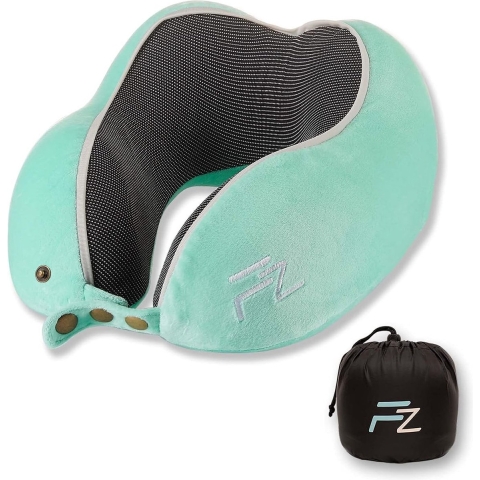 Nekkussen voor kinderen, auto, trein, vliegtuig, zachte kussensloop, turquoise, Small, Reiskussen.
