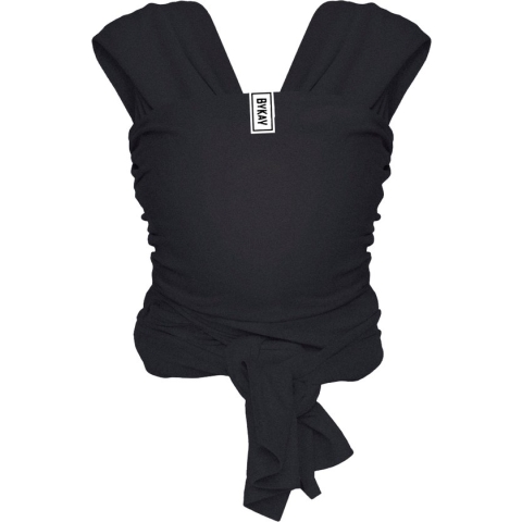 ByKay Stretchy Wrap Deluxe Ergonomische Draagdoek - Rekbare Draagdoek voor Newborn tm 18kg - 100% Organisch Katoen - Buik- en Heupdragend - Zwart - Maat L