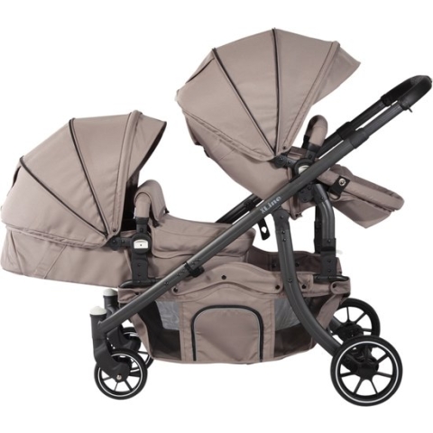 X Adventure Duo Kinderwagen / Tweeling Kinderwagen – Taupe