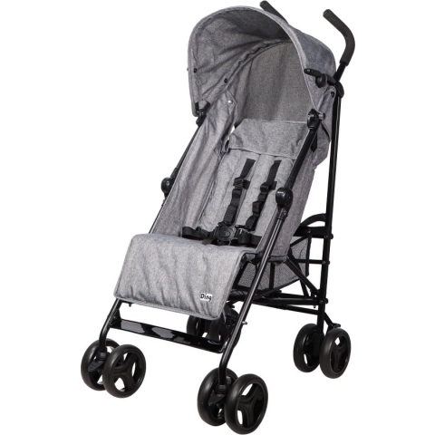 Ding GoGo Buggy - Grijs - Multi standen Buggy - Incl. boodschappenmandje en zonnekap