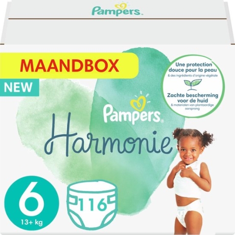 Pampers - Harmonie Pure - Maat 6 - Maandbox - 116 luiers
