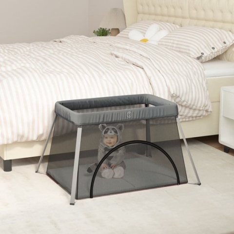 The Living Store Babybox 2-in-1 Compacte Reiswieg - Opvouwbaar - Stevige Structuur - Praktisch Materiaal - Uitneembaar Matras - Inclusief Montagehandleiding